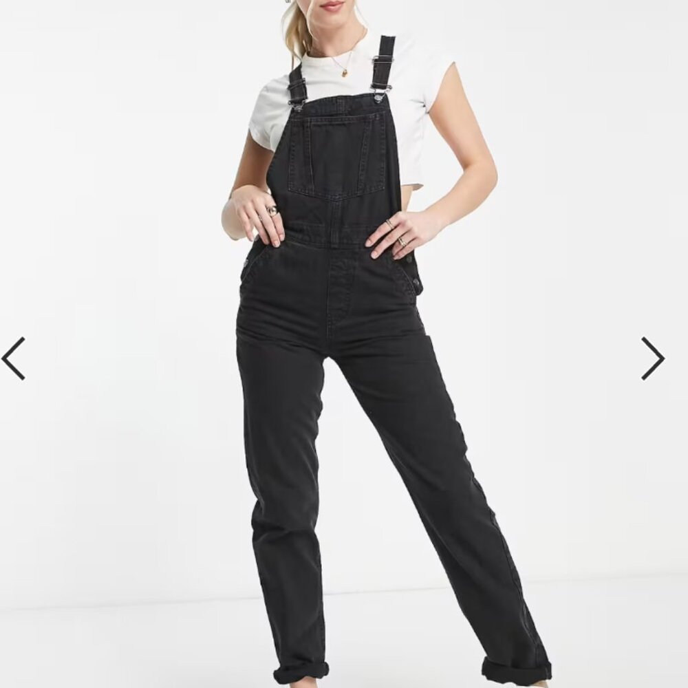 ASOS DESIGN Tall 'original' denim overalls in washed black